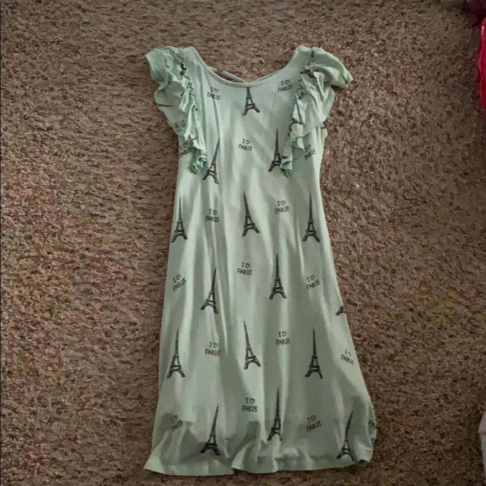 blueish greenish paris dress